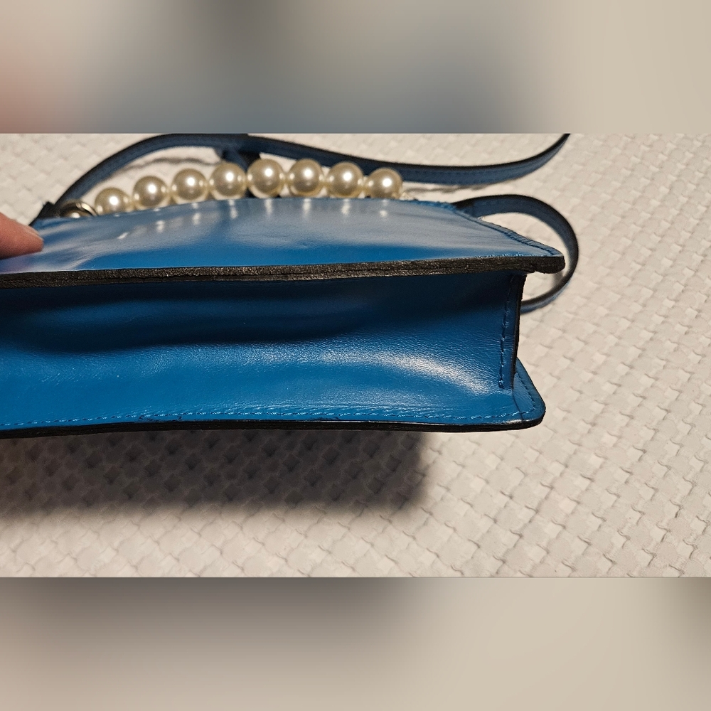 NWT Patricia Nash Leather Veolia Crossbody W/ Detachable Pearl Handle: Turquoise - Picture 13 of 15